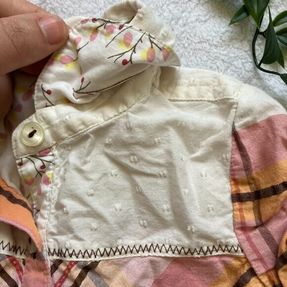 Old Navy 3T Toddler Button-Up Shirt | Pink & Orange Plaid Floral | GUC - Picture 4 of 16
